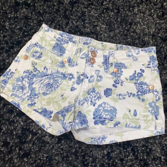 YMI Pants - YMI green, blue, and white jean shorts